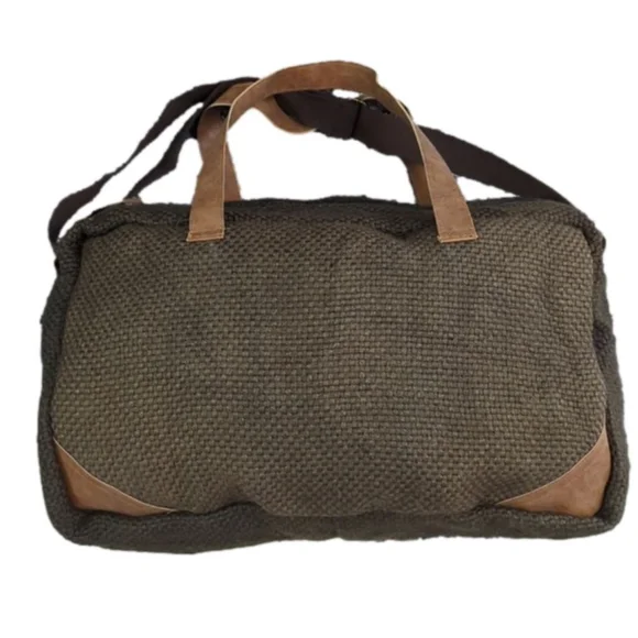 Barrel Shack Brown Mens Duffle Bag Overnight Tote Travel Bag - Picture 5 of 11